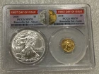 2018 $5 Gold Eagle 1/10 oz & 1 oz Silver Eagle PCGS MS 70 First Day Issue