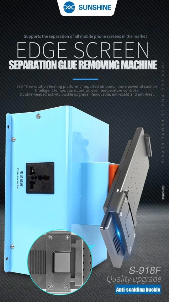 Edge Curved Screen Separator Glue Remover In Frame HotPlate Sunshine S-918F UK - Image 2 of 4