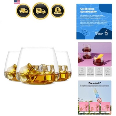 POP 12oz Rocks SET OF 12,  Quality, Recyclable, Unbreakable & Crystal Clear P...