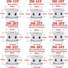 HTD-3M 15-38T Timing Belt Pulley Pitch 3mm Tooth Width 11mm Synchronous Wheel