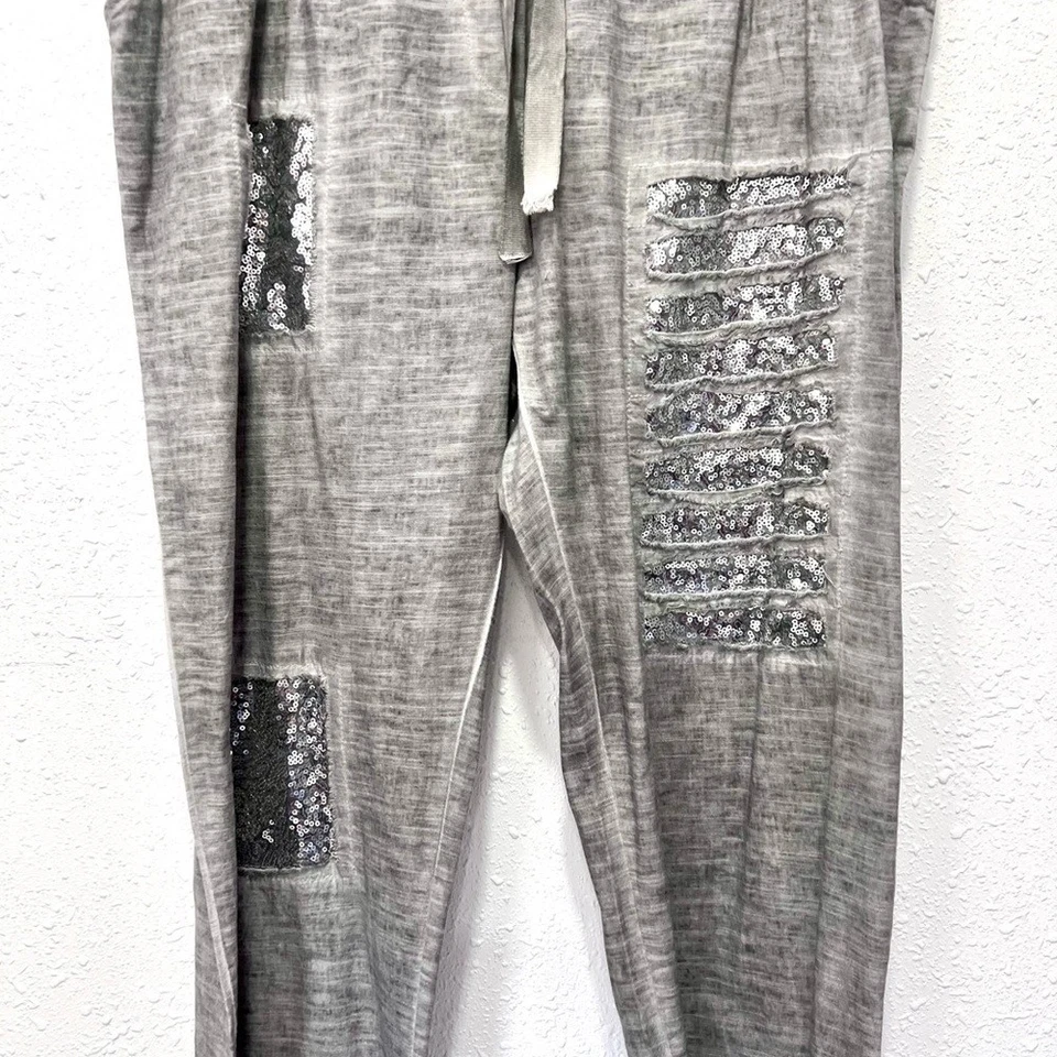Made in Italy Gray Tapered Track Pants with Elastic Waistband L/XL - Image 4 of 4