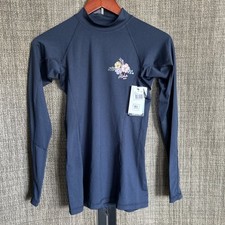 RIP CURL UPF 50 Relaxed Light Blue Rash Guard Aloha Hawaii Long Sleeve 8/XS