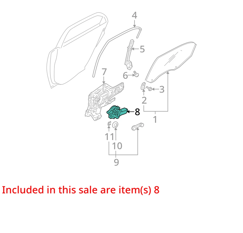 Motor ventana eléctrica delantera izquierda conductor Kia Spectra 2004-2009 MQ1UB Foto 3 de 4