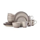 Sadie 16-Piece Cream Dinnerware Set, Service for 4, Durable Stoneware Plates ...
