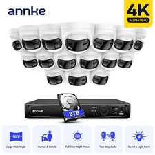 ANNKE 16CH 12MP NVR 4K POE 180° Dual Lens Security Camera System 2 Way Audio AI