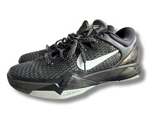 NIKE Zoom Kobe VII System TB Mens 12 Black/Metallic Silver-White 517359-005
