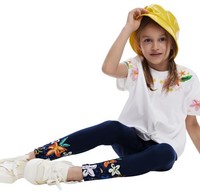 Leggings Desigual M 5000 Navy, Daisy, Damen, Stretch, Modisch