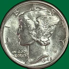1942 Mercury Dime Brilliant Uncirculated BU Coin #41255