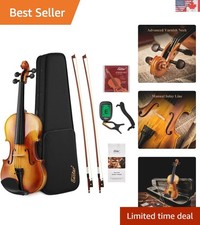 EVA-330 Full Size Solid Wood Violin Set - Includes Accessories  Hard Case