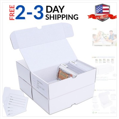 Trading-Card Storage Box, 4-Pack   400 Count Corrugated Cardboard Storage Box...