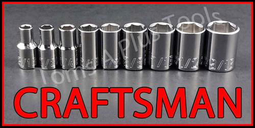 CRAFTSMAN HAND TOOLS 18pc Short 1/4 SAE METRIC MM 6pt ratchet wrench socket set - Picture 2 of 6