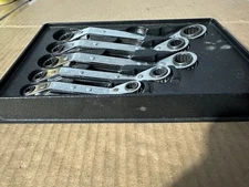 BLUE PT BY SNAP-ON 5 PC OFFSET METRIC DOUBLE END RATCHETING WRENCH SET 7-17MM US