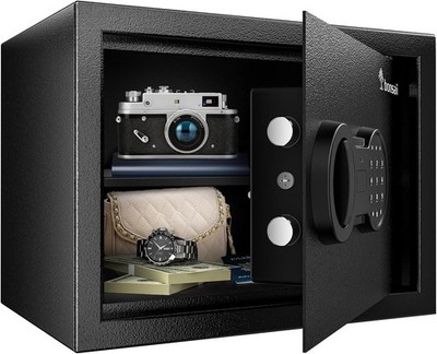 Safe, 0.6 Cubic Safe Box with Electronic Keypad, Removable Shelf, for Valuables