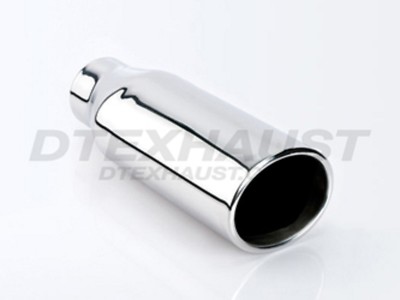 DT-305040-12 STAINLESS EXHAUST TIP DOUBLE WALL OVAL ROUND 3'' INLET 5x4'' OUT 12''L