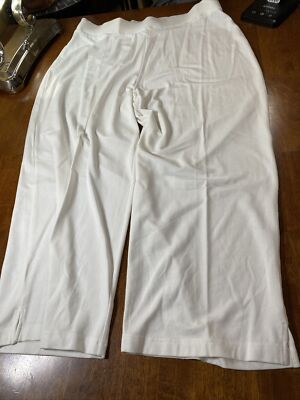 163 Me By Emme Perfect Ponte Straight Leg White Capris Size XL Comfy Casual Cute