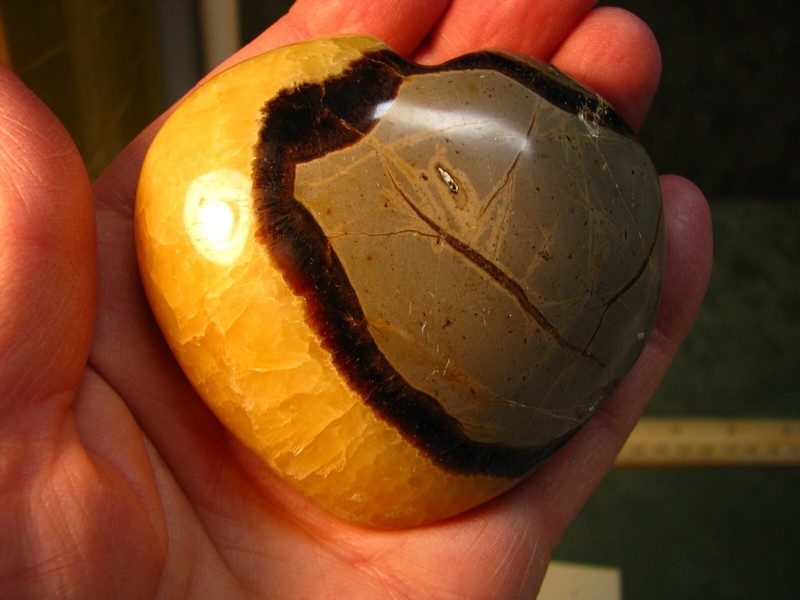 .63lb 3inx2.8in 289g SEPTARIAN HEART PALMSTONE MADAGASCAR ARAGONITE #068