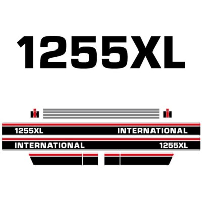 International 1255 XL Tractor Aftermarket Decal Sticker Aufkleber Set