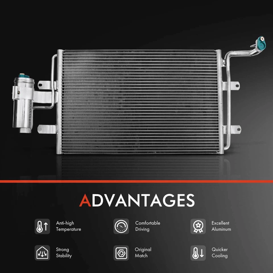 Kit de radiador y condensador de CA y ventilador de refrigeración para VW Golf Jetta 1999-2004 Audi TT Foto 2 de 4