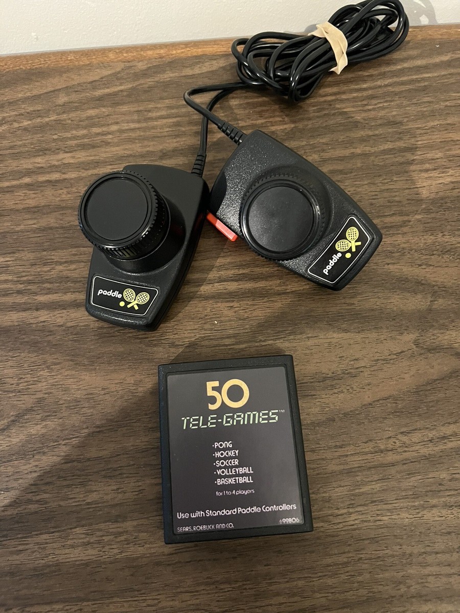 Atari 2600 Paddle Controllers 2 Original OEM Paddles w/ 50 Tele