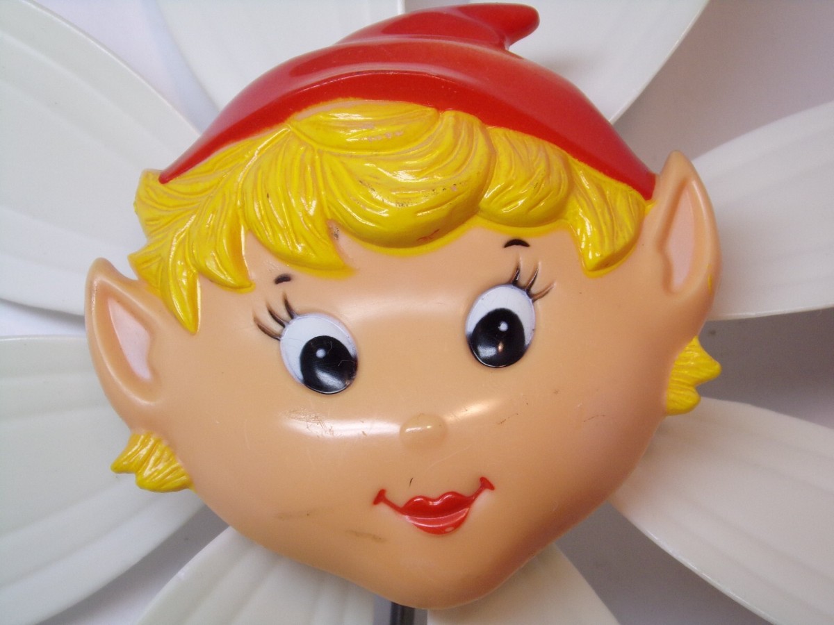 Vintage 1992 Artline Flower w/Pixie Face Pinwheel Garden