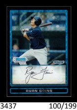 1-2009 BOWMAN CHROME DRAFT X-FRACTOR RYAN GOINS BLUEJAYS /199 QTY 