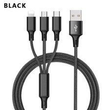 3 In 1 USB Cable For IPhone XS Max XR X 8 7 Charging Charger Micro USB Cable For
