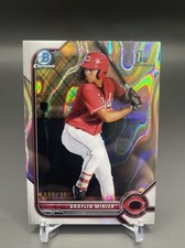 2022 Bowman Braylin Minier 1st Bowman Chrome Lava Refractor SP 088/399 Reds