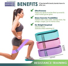 Leopard Fabric Resistance Booty Bands Loop Set of 3 Exercise Workout Gym Fitness