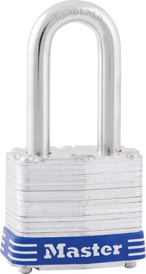 4 pack -Master Lock 3DLF 1-1/2'' No. 3 Long Shackle Laminated Padlock