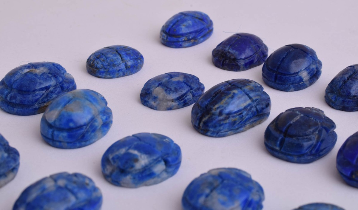 Lot De 20 Scarabées égyptiens En Lapis-lazuli - Sculptés à La Main, Authentiques, Parfaits Pour Collection Ou Décoration