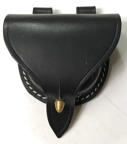 CIVIL WAR RIFLE US UNION MUSKET REGULATION CAP BELT POUCH-BLACK LEATHER