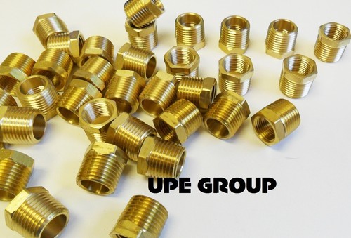 BRASS HEX BUSHING REDUCING NPT THREADS PIPE FITTING 1/2 MALE X 3/8 FEMALE QTY 25