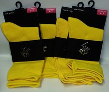 4 Pairs Of Beverly Hills POLO CLUB Fashion Socks Fit Shoe Size 4-9 YELLOW