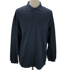 pierre cardin L Solid Blue Long Sleeve Pullover Casual Men's Sweater
