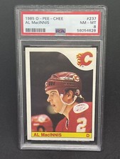 1985-86 O-Pee-Chee OPC AL MacINNIS Calgary Flames Rookie card #237 PSA 8!!