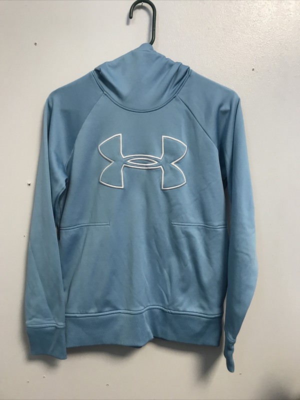 Under Armour Women's Cold Gear Heather Aqua Blue Pullover Hoodie Size S #A30