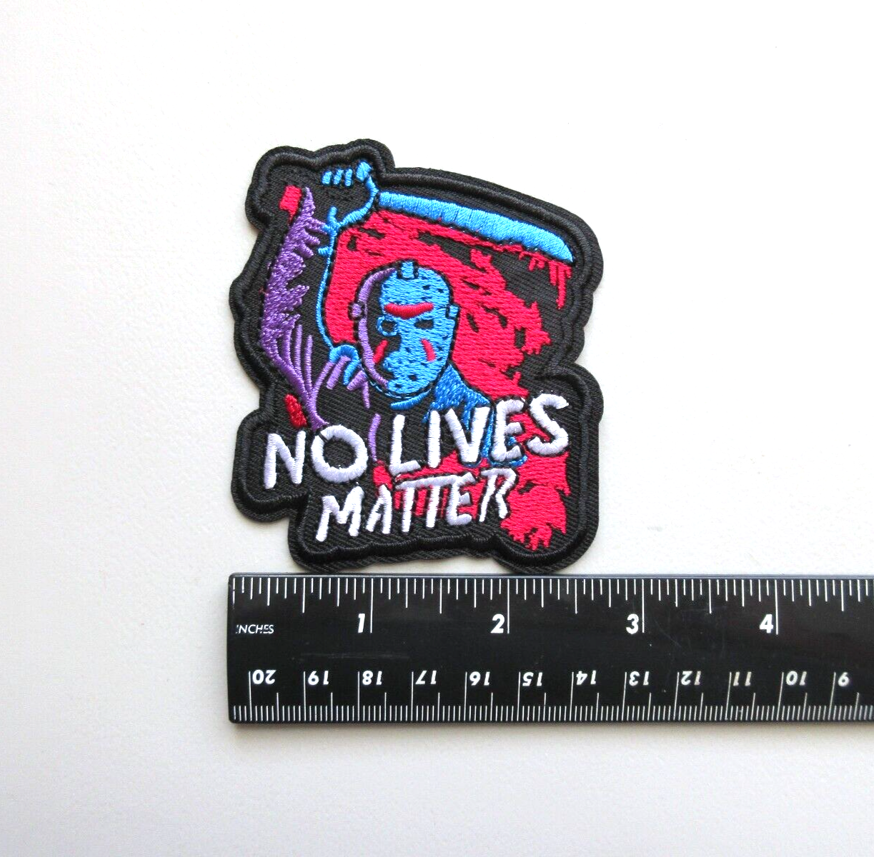 Friday The 13th Horror Jason Voorhees No Lives Matter Embroidered Iron On Patch