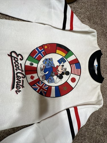 Vintage Authentic Walt Disney Epcot Center 1980s Sweater RARE Pattern USA Sz M - Picture 7 of 11