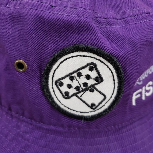 Lavender Springs Fish Club Bucket Hat Cap Purple Domino Patch S/M - 第 3/8 張圖片