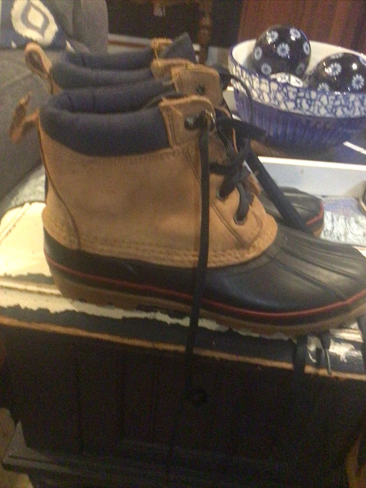 Lands End Botas Mujer Zapatos Talla 9 Pato Botas Cuero Tobillo Botas de Lluvia Foto 2 de 4