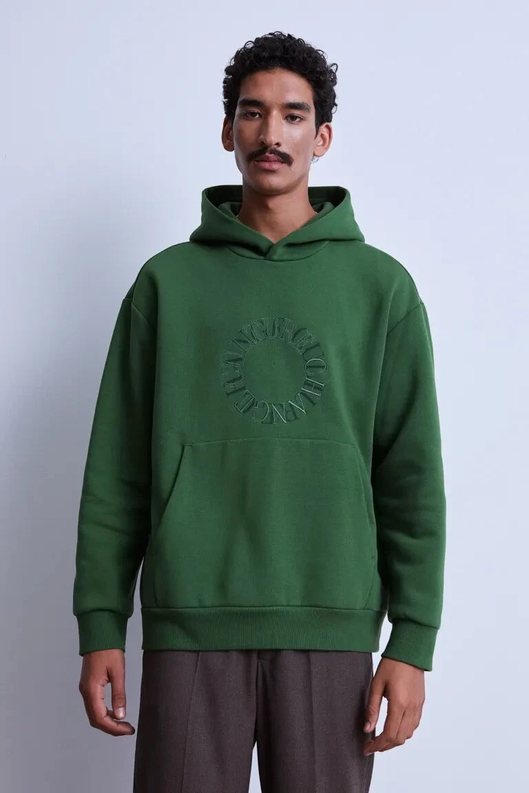 h&m green hoodie