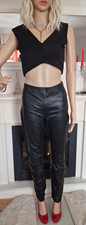 Jimmy Cho For H&M Sexy Leather Slim Pants Genuine Lambskin Stretch Leather Sz 40