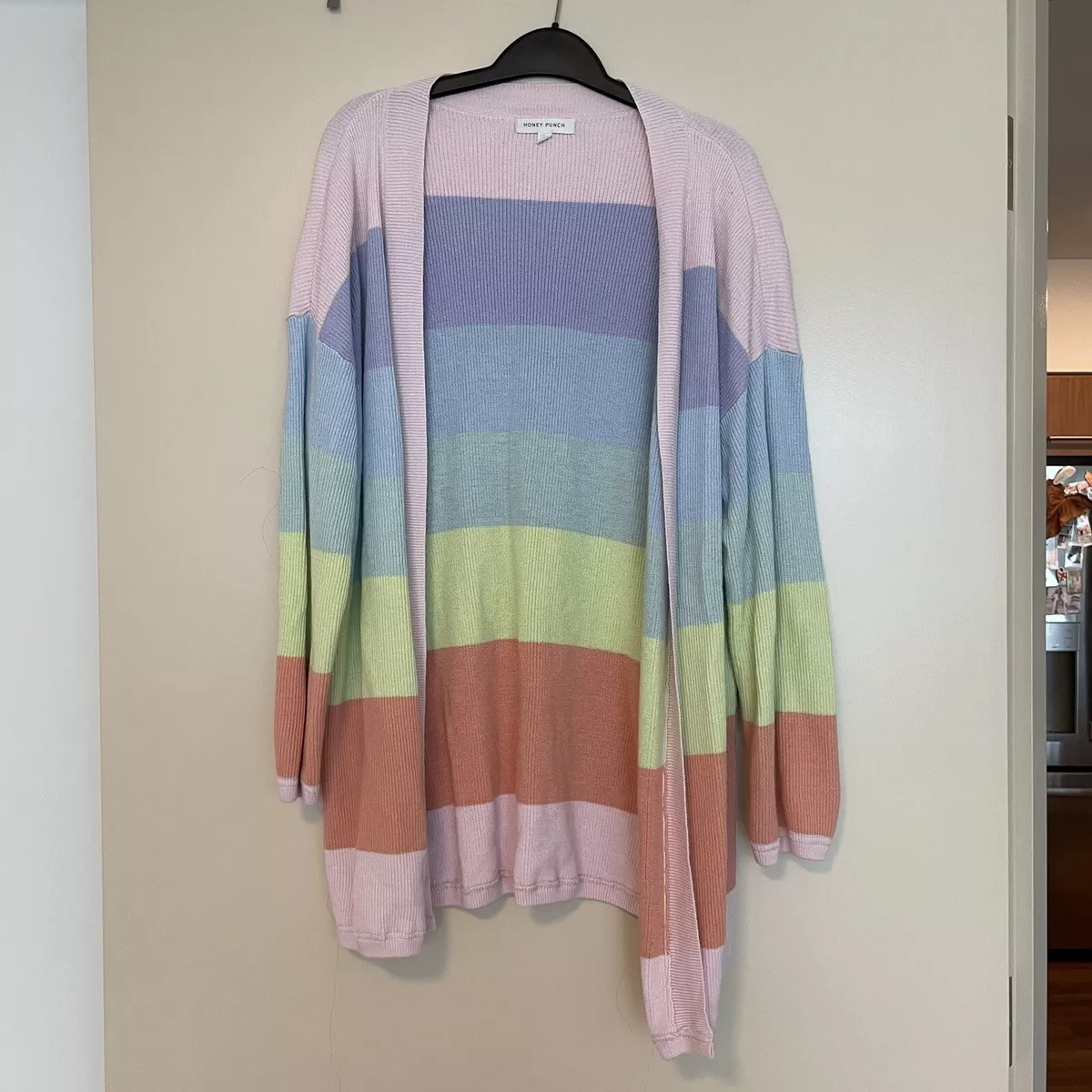 Honey Punch Rainbow Sweater Cardigan eBay