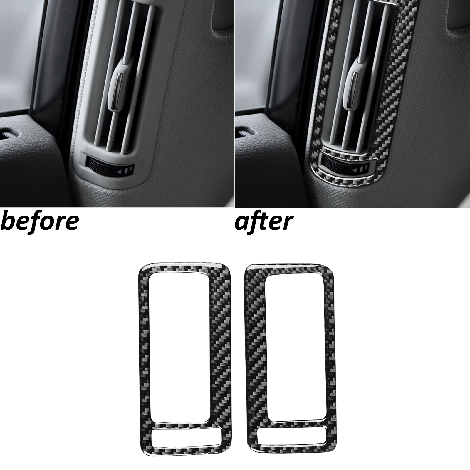 Real Carbon Fiber Rear Door Air Vent Outlet Panel Trim For Audi A6 S6 C6 2005-11