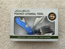 Eddie Bauer 5 Functions In One Tool Pocket Utensil Multi-Tool - Blue - New 