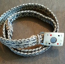 Vtg Hand Braided Horsehair Belt Native American or Alaskian Inlaided Buckle Rar