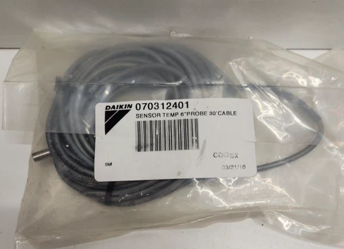 NEW OLD STOCK! DAIKIN 6" PROBE 30' CABLE TEMPERATURE SENSOR 070312401