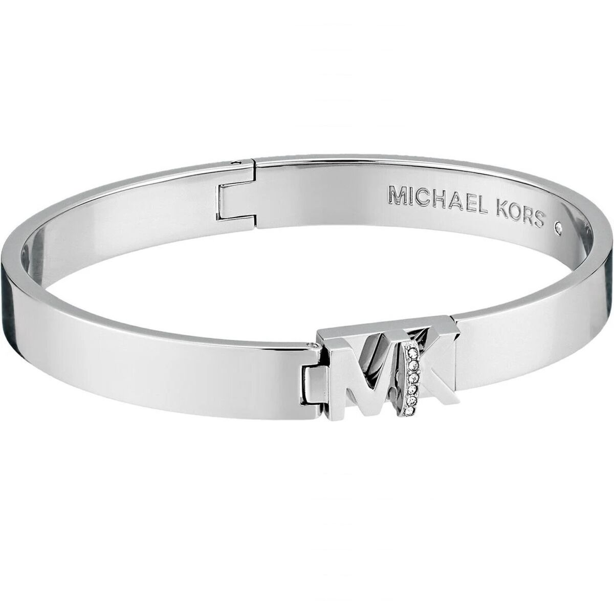 Leather Mk Logo Bracelet Lock Charm Leather Bangle Michael Kors [US]