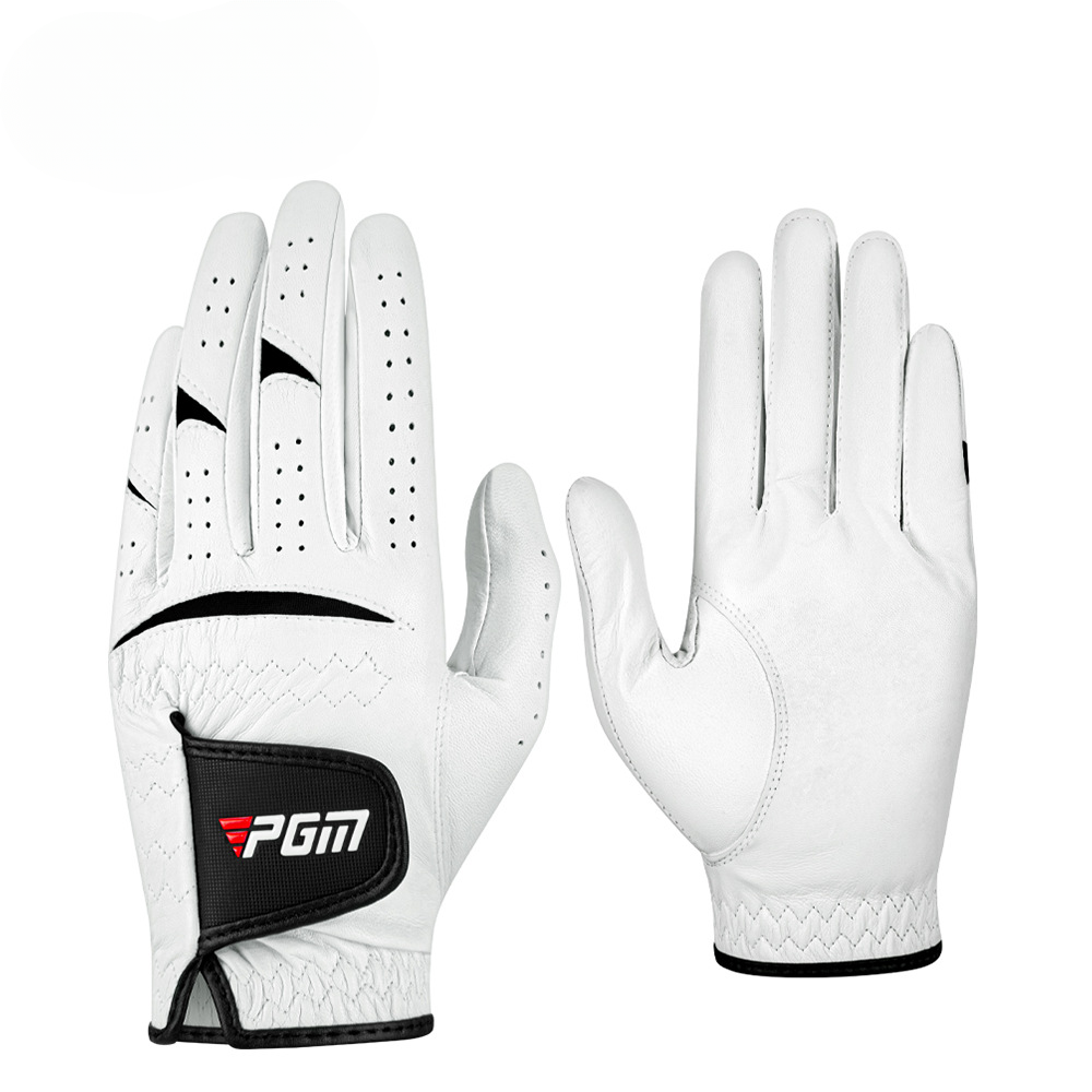 Men Golf Gloves Kid White Cape Genuine Leather Sport Hand Glove - Main Image