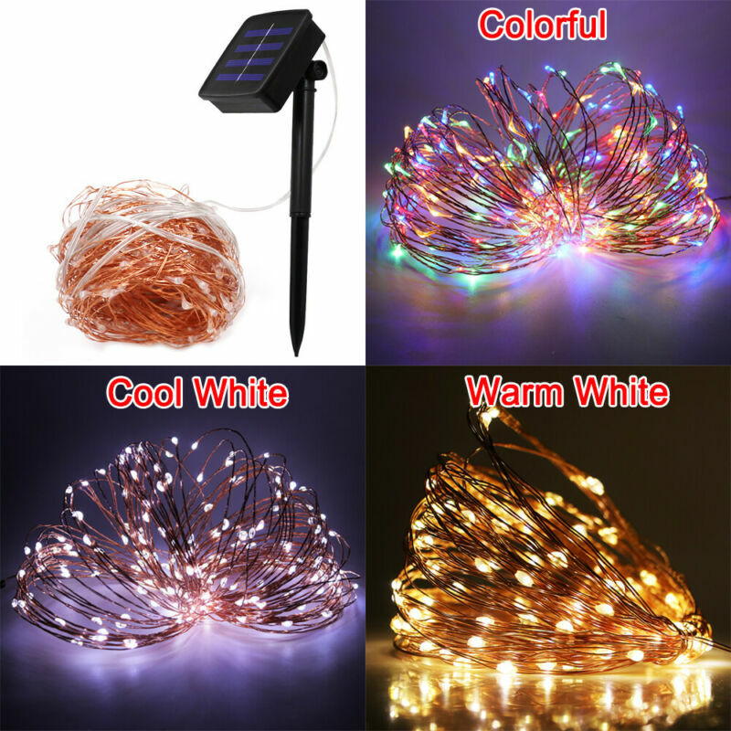 Solar 100500 LED Mains Plug in String Fairy Lights Garden Outdoor Xmas